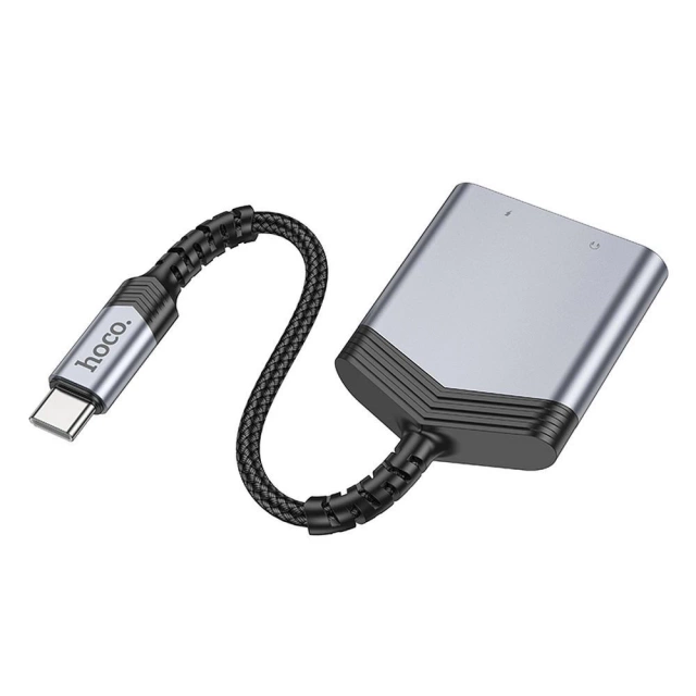 HOCO AUX Adapter 2in1 Type C To Type C / Jack 3.5mm 27W LS39 Gray