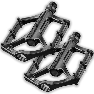 Platform bicycle pedals for MTB bicycles, aluminum 9/16" Black aluminum set [2 pcs.]