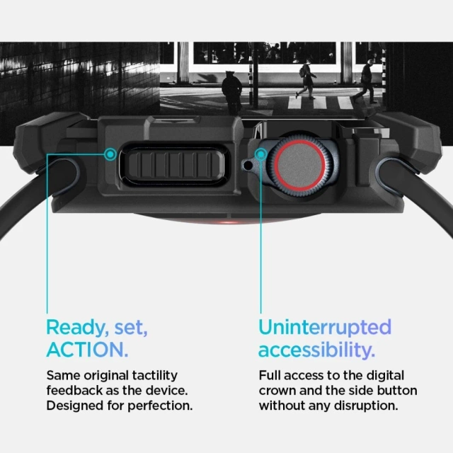 Etui Spigen Rugged Armor „Pro“ pro Apple Watch 10 (42 MM) matná černá