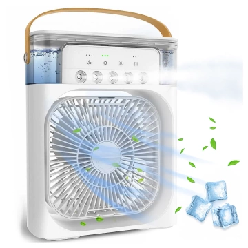 Alogy DeskBreeze™ stolní ventilátor 3 v 1, malá podlahová cirkulační jednotka se zvlhčovačem, časovačem a LED podsvícením, USB-C