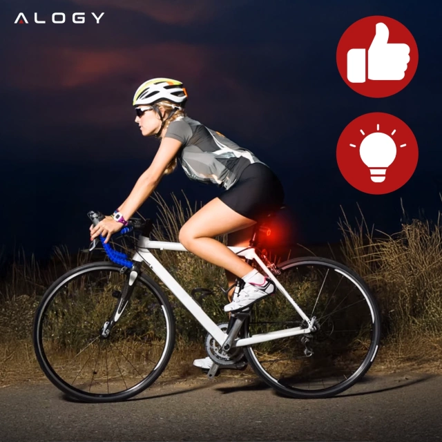 Zadní světlo na kolo na zadní část kola LED osvětlení zadní světlo červené hliníkové voděodolné IPX4 50lm Alogy