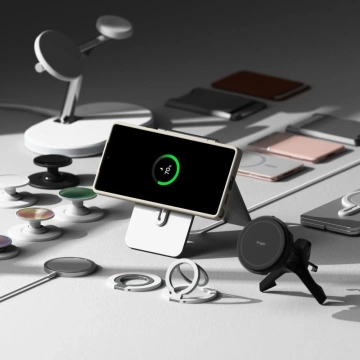 Silikónový kryt na Samsung Galaxy S25 Ultra s kamenným krúžkom, magnetický, MagSafe.