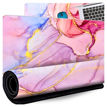 Stolní podložka pod myš klávesnice Protiskluzová herní ochranná podložka xxl 88x40 Alogy Marble Pink