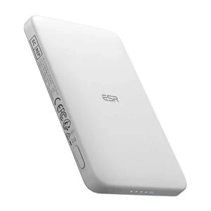 Магнітний портативний зарядний пристрій ESR Qi2 MagSlim 5000 мАг 15 Вт білого кольору