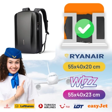 Batoh na notebook Mark Ryden 17,3", nabíjanie cez USB, vodotesný, priestranný a praktický, otváranie 180°, ochrana proti krádeži s TSA zámkom a popruhom na kufor, 46x31x9 cm - čierny