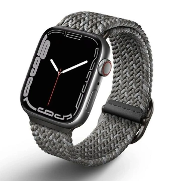 Pasek UNIQ Aspen для Apple Watch 44/42/45mm Series 4/5/6/7/8/SE/SE2 Braided DE szary/pebble grey