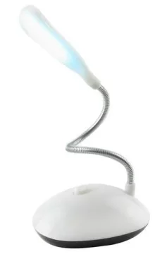 LED desk lamp with a flexible tripod, portable, battery-operated