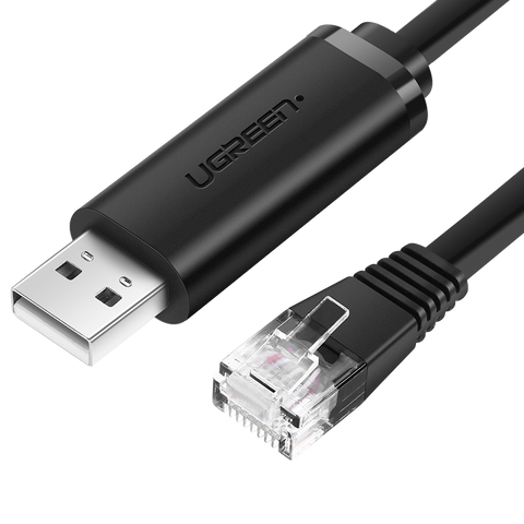 UGREEN CM204 konzolový kábel, USB - RJ45 pre sieťové zariadenia, 1,5 m (čierny)