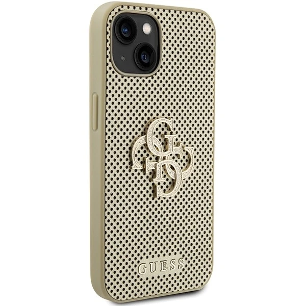 Etui Guess GUHCP15SPSP4LGD для iPhone 15 6.1" złoty/золотий твердий чохол Перфорований 4G Glitter