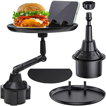 Cestovný podnos na stôl podnos do auta držiak telefónu držiak na jedlo do auta Alogy Cup Holder Black
