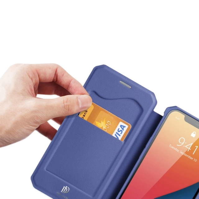 DUX DUCIS Skin X Holster Flip Cover pre iPhone 13 Pro modrý