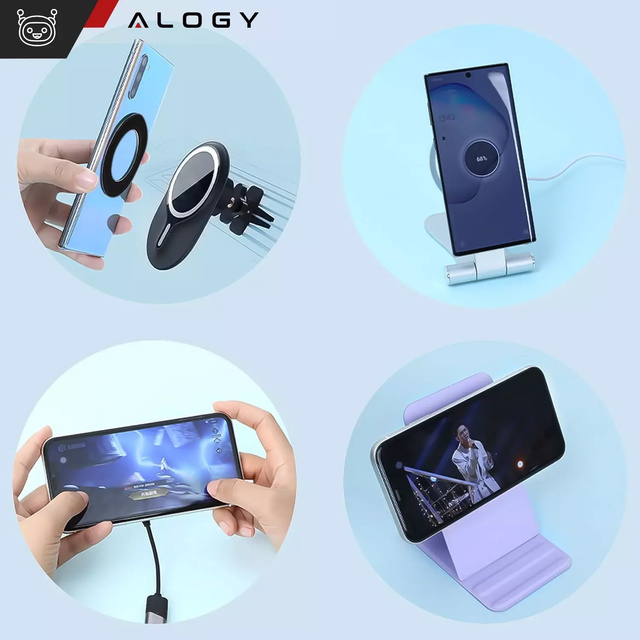 Magnetická platňa na nálepku MagSafe Ring Ring Holder obal Univerzálna koža Alogy Magnetic čierna