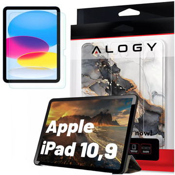 Glass Case for Apple iPad 10.9 gen 10 2022 Tablet Case Alogy Book Case Cloudy Marble Marble