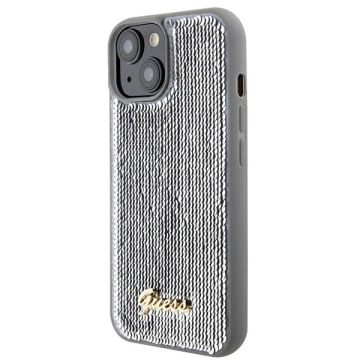 Etui Guess GUHCP15SPSFDGSS до iPhone 15 6.1" срібний/сріблястий твердий чохол Sequin Script Metal