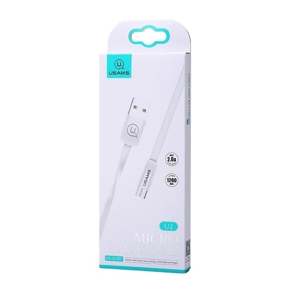 USAMS U2 microUSB flat cable 1.2m white