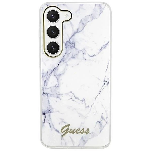 Чохол Guess GUHCS23SPCUMAH для Samsung Galaxy S23 S911 white/white hardcase Marble