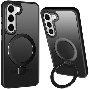 Alogy Stand Ring Case Броньований чохол для телефону MagSafe для Samsung Galaxy S23 Plus матовий чорний