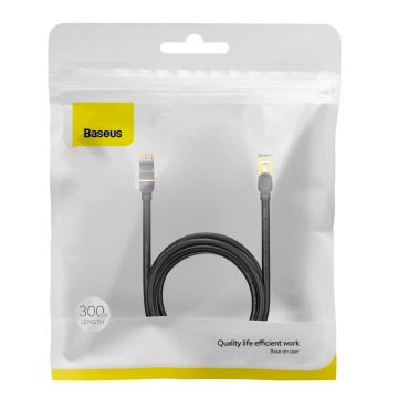 Baseus Speed ​​Seven Netzwerkkabel RJ45 10Gbps 3m schwarz (WKJS010401)