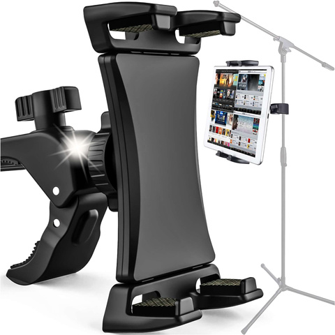 Tablet phone holder 4.7"-12.9" for a bar, tripod, handlebar for a trainer, stationary bike, treadmill, headrest stand Alogy black