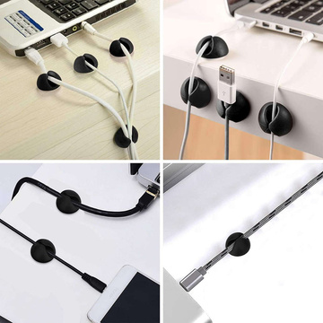 Organizér na káble x3 set Alogy držiak klip klip Čierny