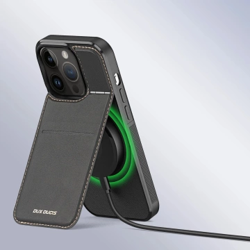 Peňaženkové puzdro Dux Ducis Rafi Mag s 3v1 stojanom pre iPhone 13 Pro s MagSafe a RFID blokovaním - čierne