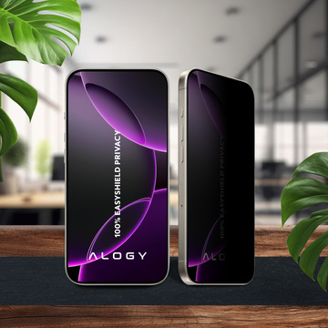 Захисне скло для Apple iPhone 16 Pro Max 9H Alogy Privacy EasyShield™️ з монтажною рамкою