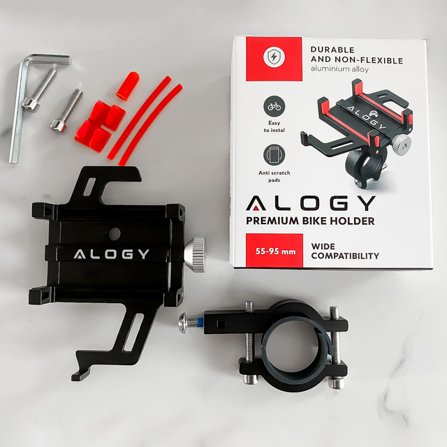 Alogy Bike Phone Phone Holder 55-95mm for Bicycle Bike Motor Scooter Чорний