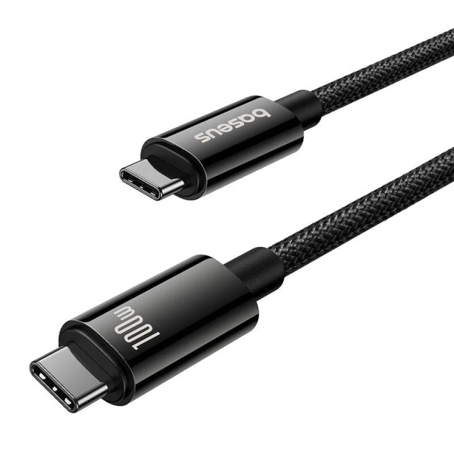Kábel Baseus Tungsten Gold USB-C na USB-C 100W USB 1,5 m (čierny)