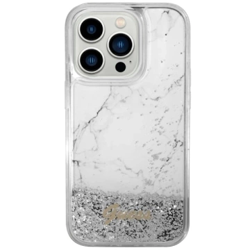 Etui Guess GUHCP14LLCSGSGH na iPhone 14 Pro 6,1" pevné pouzdro Liquid Glitter Marble