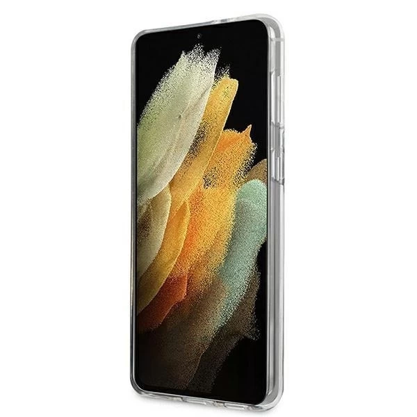 Guess GUHCS21MPCUGLSBL S21 G996 niebieski/modré pevné puzdro Glitter Gradient Script