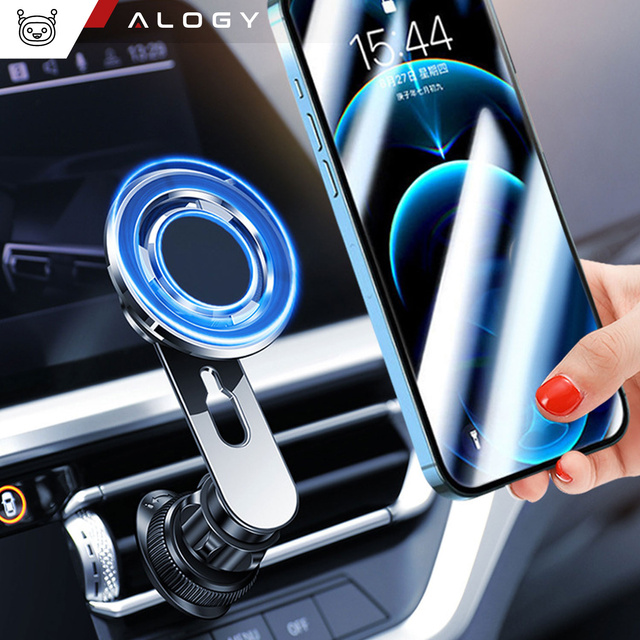 Автотримач MagSafe для iPhone 14 13 12 на решітку Alogy Airvent carholder Black