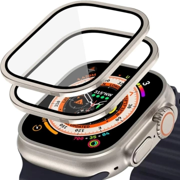 Hofi Glass Ring 2-balenie tvrdeného skla pre Apple Watch Ultra 1/2 (49 mm) titán