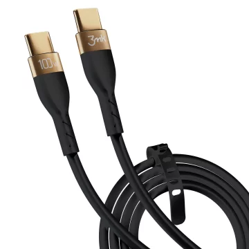 Аксесуари - 3mk Hyper Silicone Cable to C 2m 100w Black
