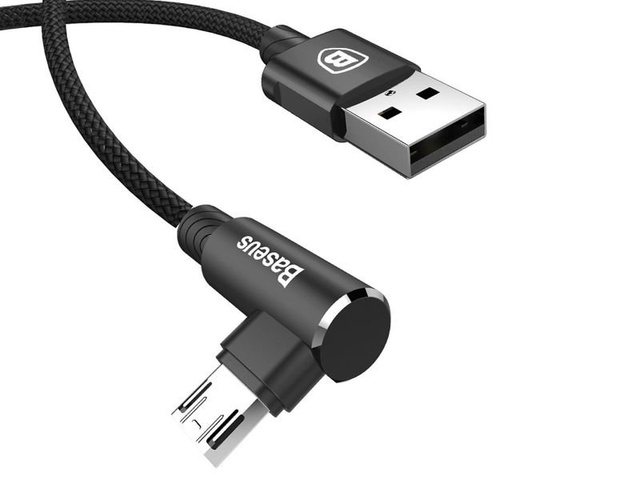 Baseus MVP Elbow kábel lomený obojstranný micro USB 2m Čierny