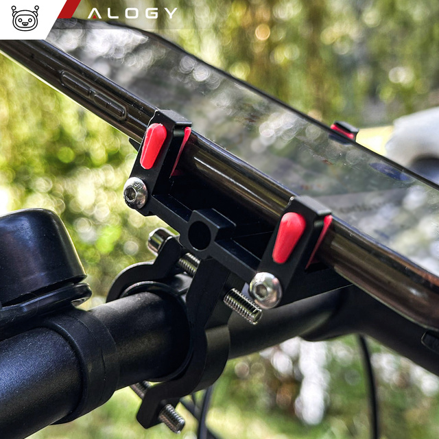 Držiak telefónu na telefón Alogy 55-95 mm pre skúter na bicykel čierny