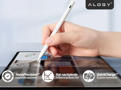 Магнітний стилус Alogy Note & Sketch Pen для Apple iPad Pro/ Air/ Mini White