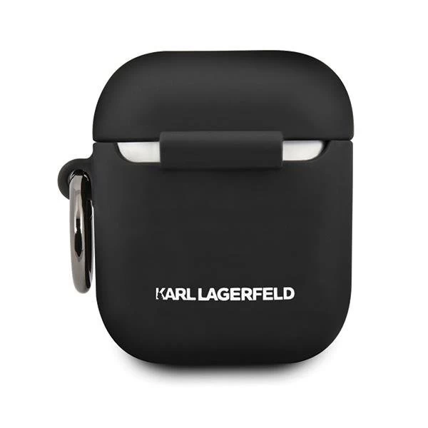 Karl Lagerfeld KLACCSILKHBK obal na AirPods čierny/čierny silikónový Ikonik
