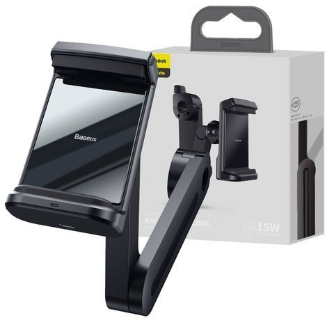 Car headrest holder for Baseus Energy phone with Qi charger