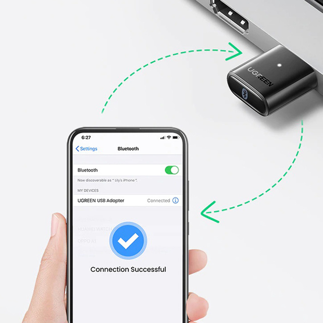 USB-адаптер UGREEN CM390 Bluetooth 5.0 (чорний)