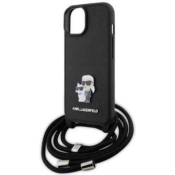 Etui Karl Lagerfeld KLHCP15MSAKCPSK do iPhone 15 Plus 6.7" hardcase czarny/black Crossbody Saffiano Metal Pin Karl