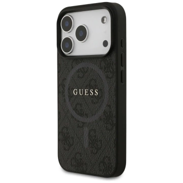 Etui do iPhone 17 Pro Guess 4G Ring Classic Logo MagSafe Black