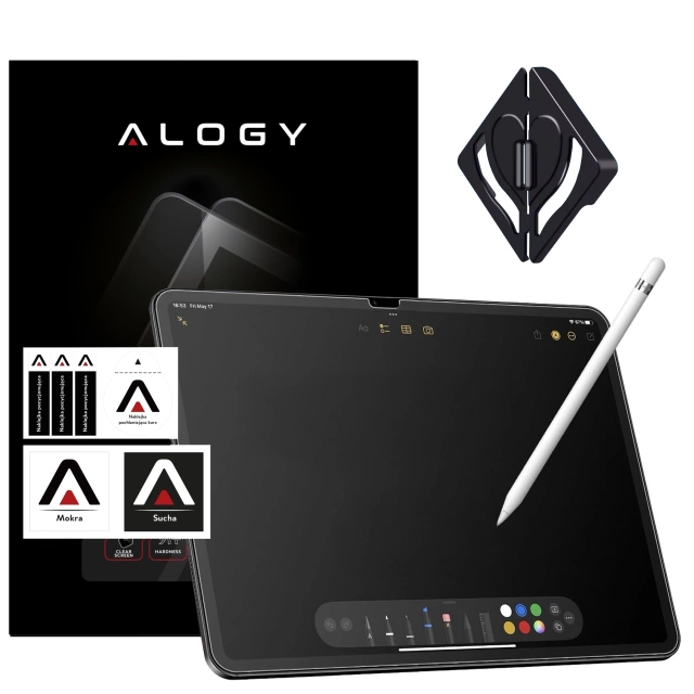 Matte Tempered Glass for Apple iPad 10.9 2022/2025 10/11 GEN Alogy Matte Paper-Like Screen Protector with Mounting Kit