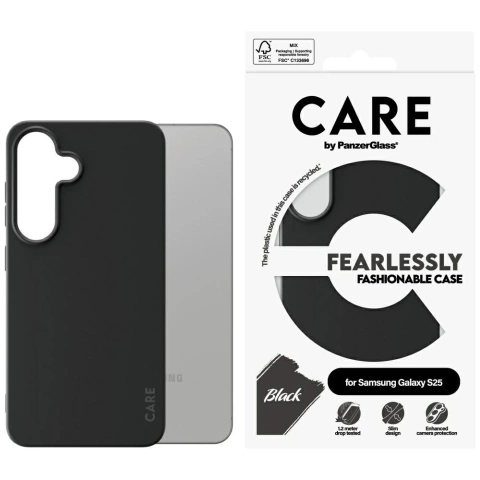 Чохол CARE для Samsung Galaxy S25 від PanzerGlass Fashion Black Back