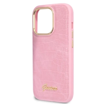 Etui Guess GUHCP14LHGCRHP pro iPhone 14 Pro 6,1" pevný obal Croco Collection