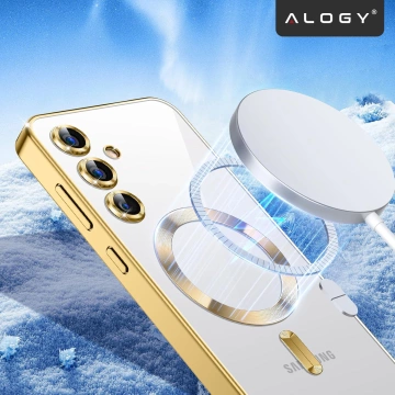 Puzdro MagSafe pre Apple iPhone 16 Pro Max Alogy Glamour puzdro na luxusný prsteň zlato-priehľadné