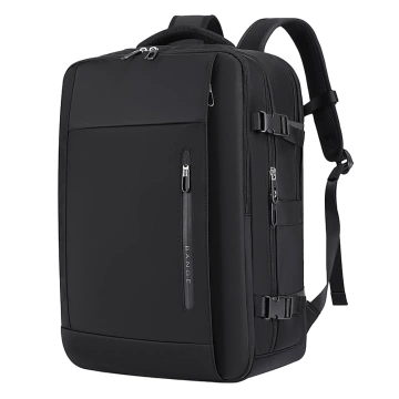 Bange voděodolný batoh na 15,6" notebook, městský cestovatel, 45x30x16 cm, do práce, do letadla, pánské, dámské, s USB portem Černá