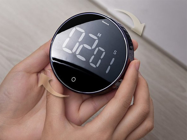 Baseus Heyo Rotation timer magnetic digital timer Black