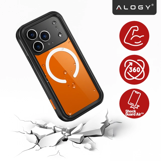 Puzdro Alogy HydroArmor™ IP68 pre Apple iPhone 17 Pro 6,3" - čierne