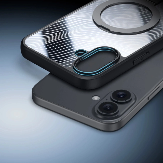 iPhone 16 Dux Ducis Aimo Mag Case with MagSafe and Stand - Black