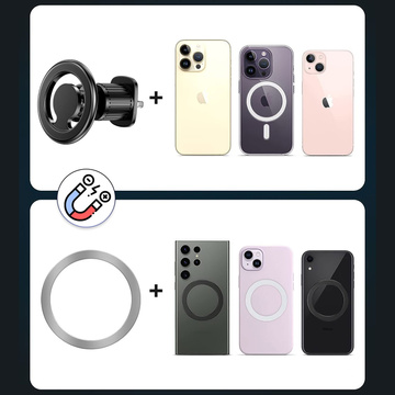 Alogy magnetic car holder for MagSafe for iPhone 14 13 12 grille black